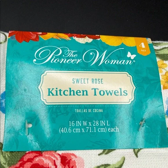 The Pioneer Woman Sweet Rose Kitchen Towels - Red, Yellow, Blue Floral - Picture 9 of 9